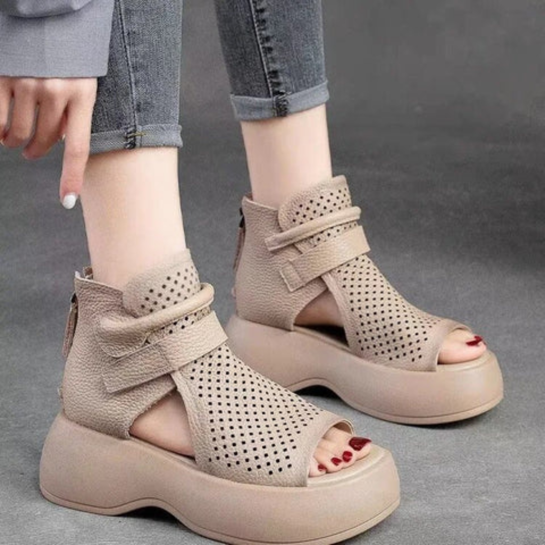 Women's Orthopedic Sandals | Leather, Brown Black Beige