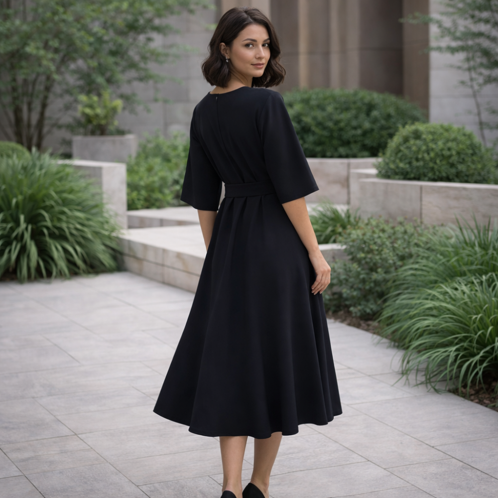 Paulien Elegant Midi Dress | Belted & Timeless Style