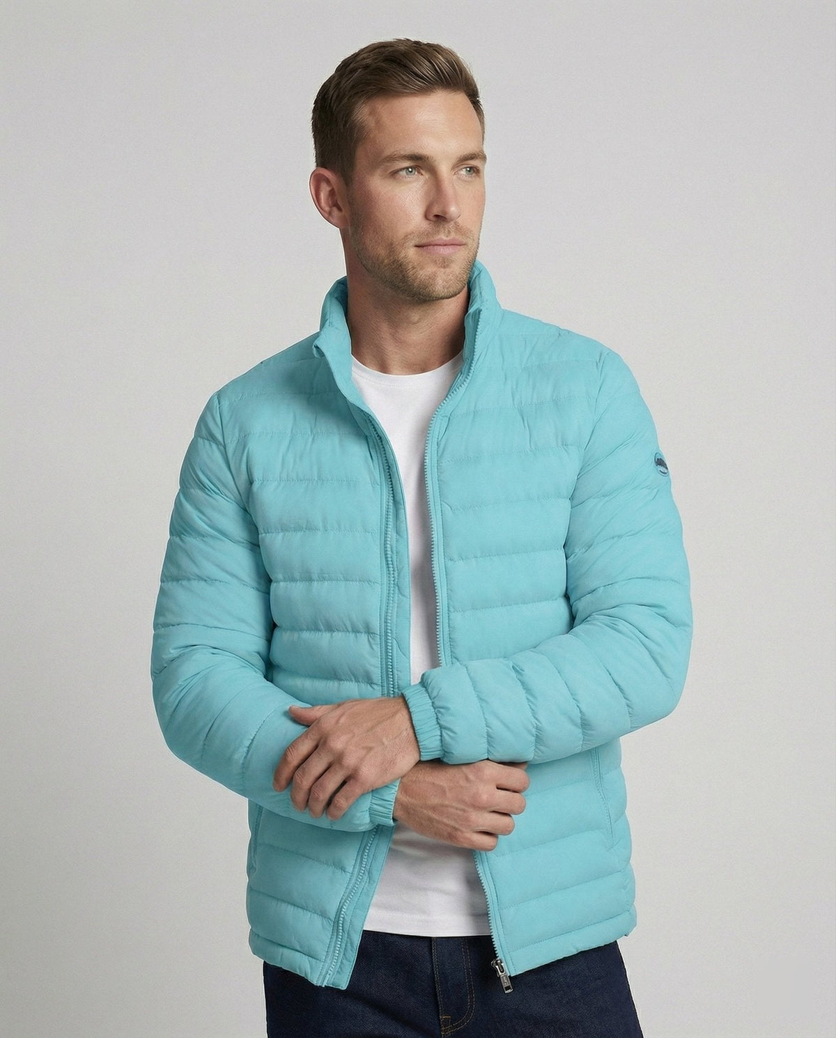 Men Puffer Jacket Stand Collar