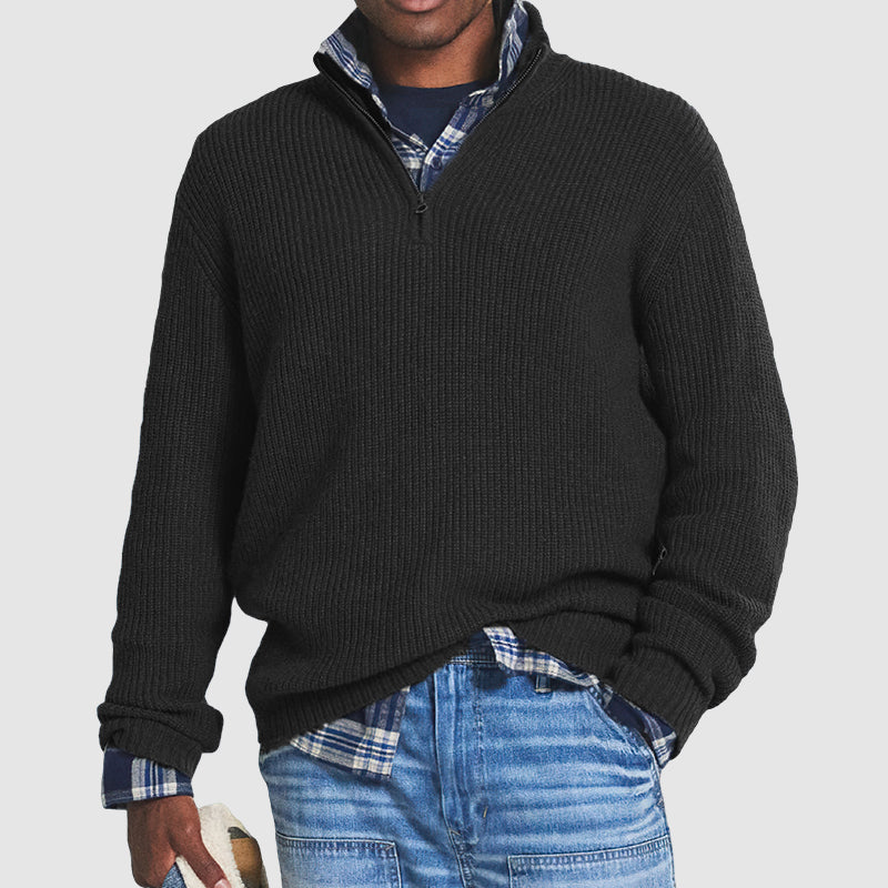 Men’s Slim Fit Zip-Up Business Casual Sweater