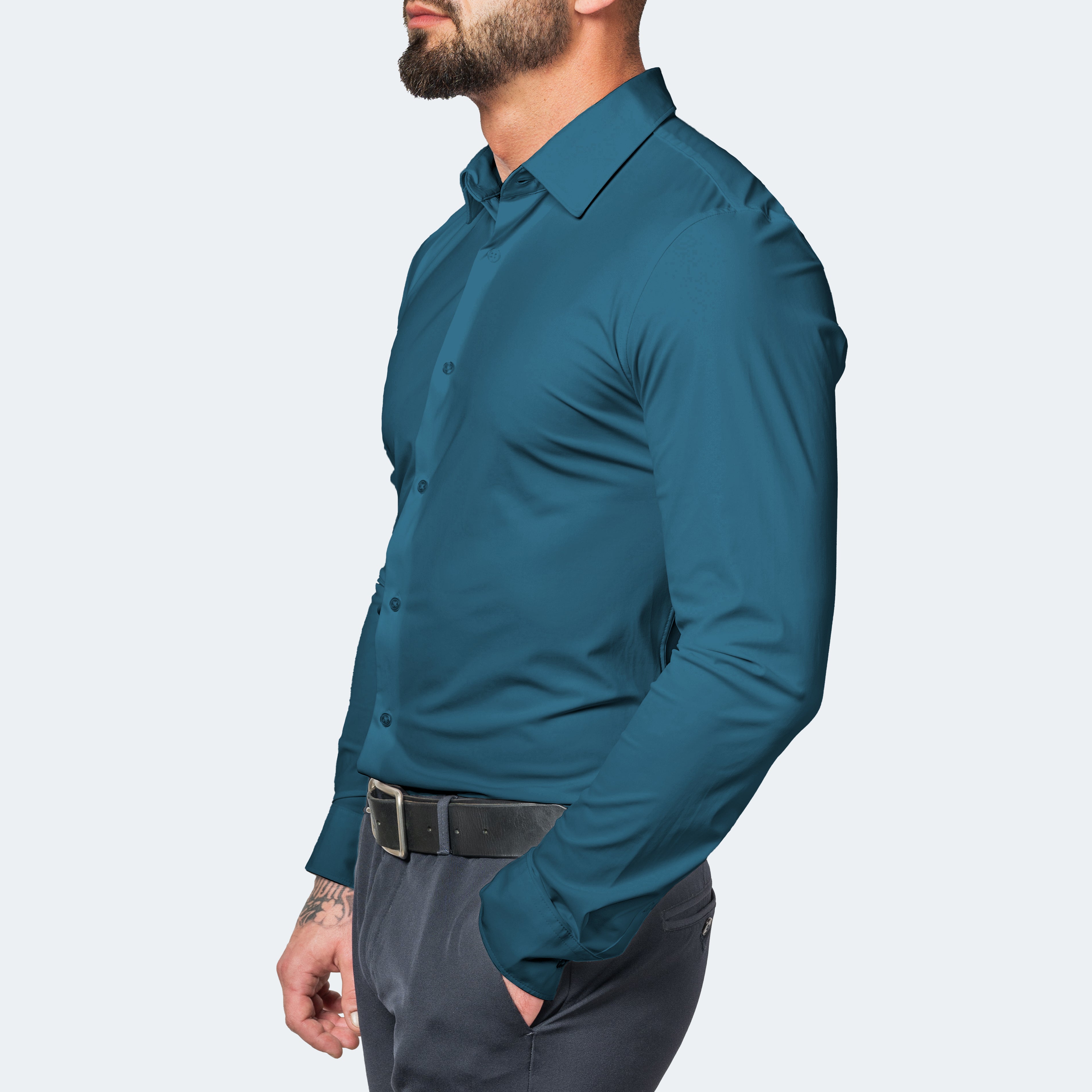 Men's Button-Up Shirt | White, Stretch & Iron-Free