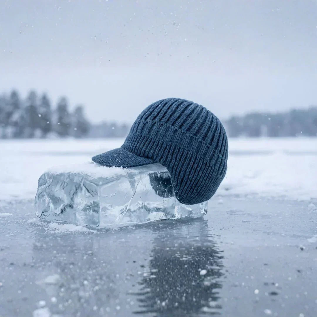 Everything winter knit visor cap with ribbed texture and structured front brim