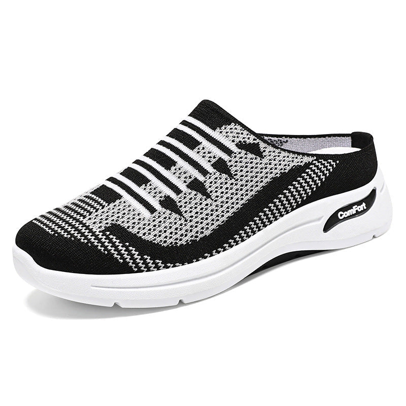Knit slip-on sneakers breathable lightweight low profile casual
