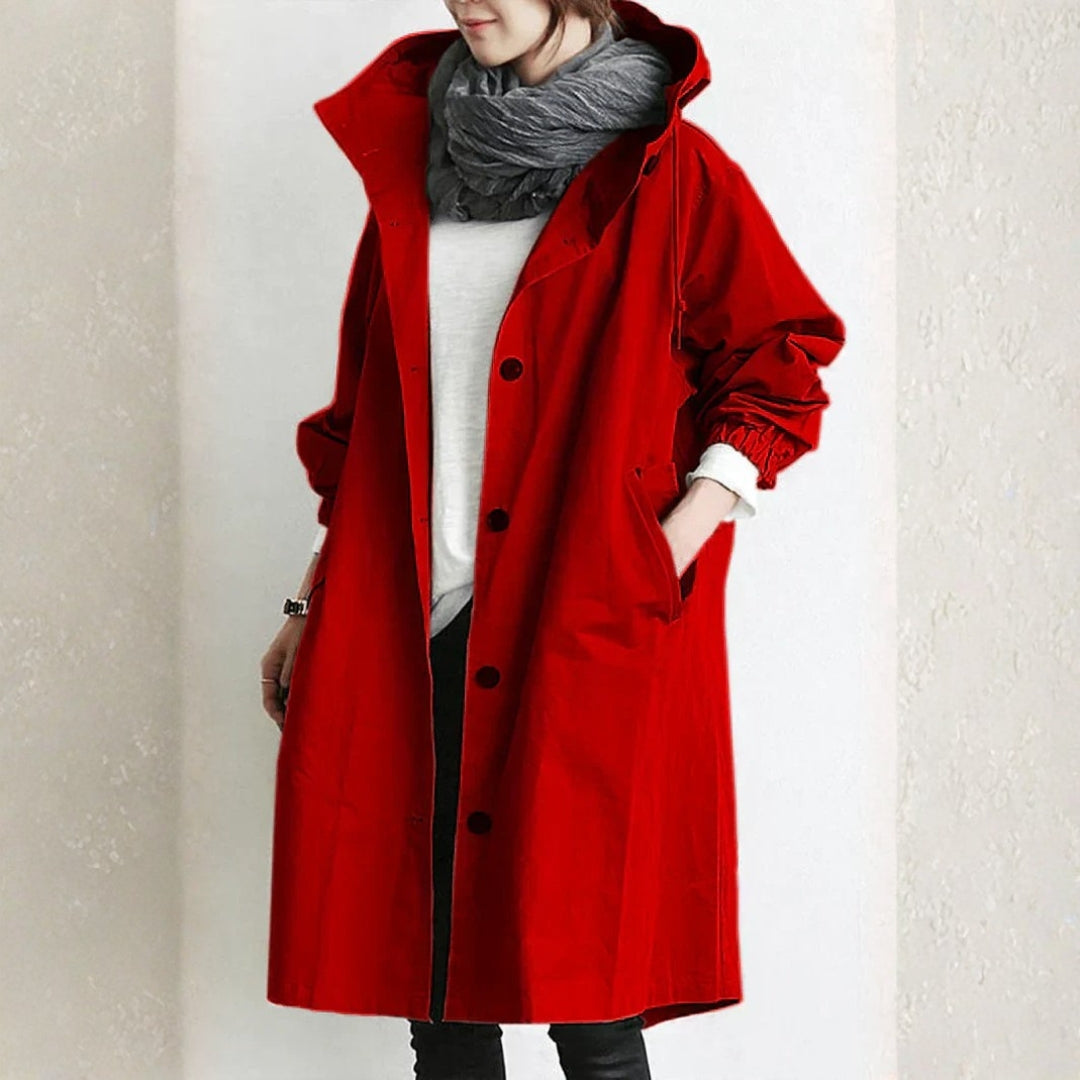 Women's Long Coat | Button Front Streetwear | Versatile Casual