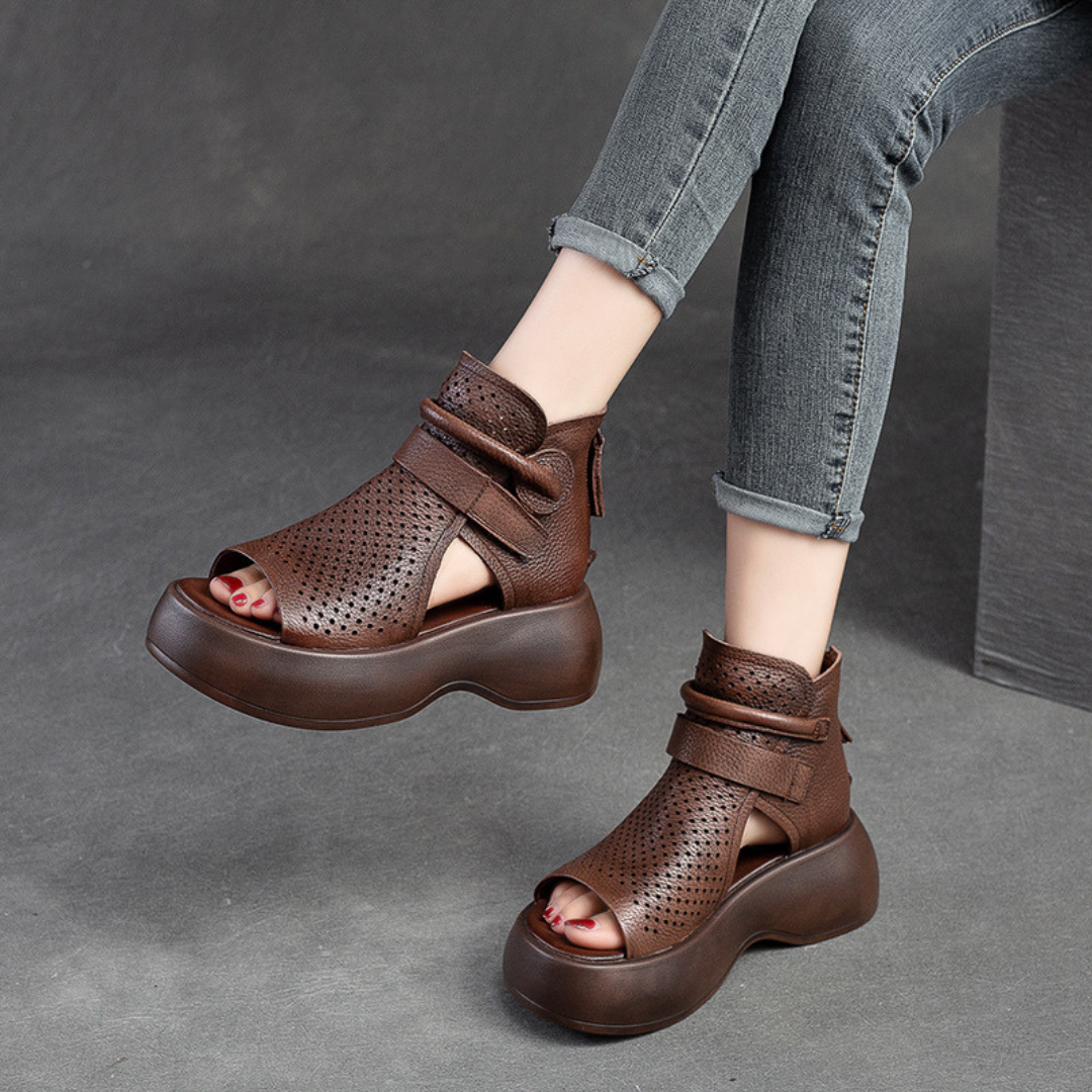 Women's Orthopedic Sandals | Leather, Brown Black Beige