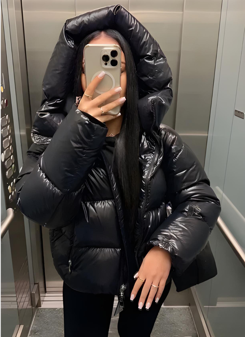 Women slim fit insulated puffer jacket lightweight winter coat