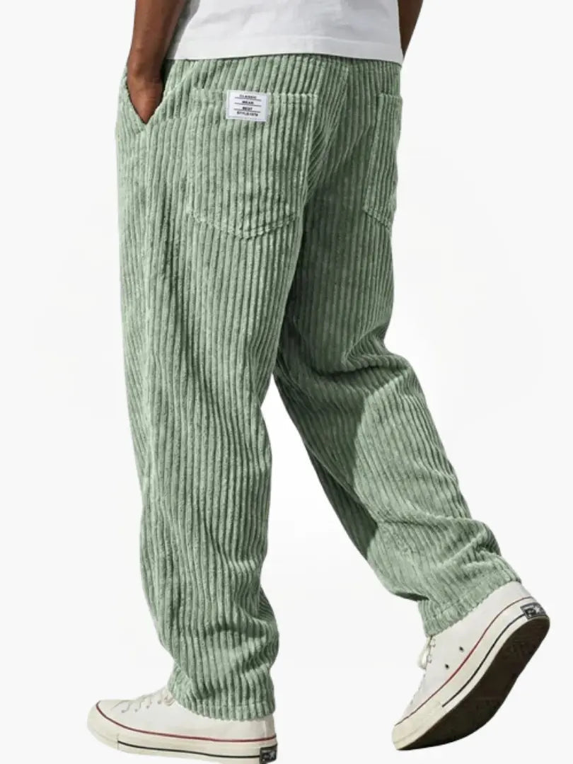 Men corduroy drawstring pants relaxed fit in multiple colours