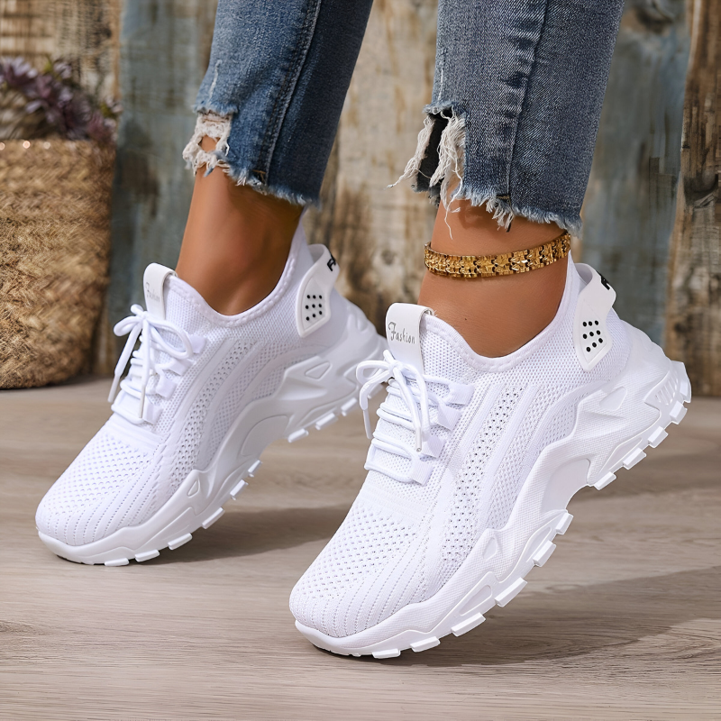 Orthopedic comfort sneakers lightweight breathable knit upper cushioned sole