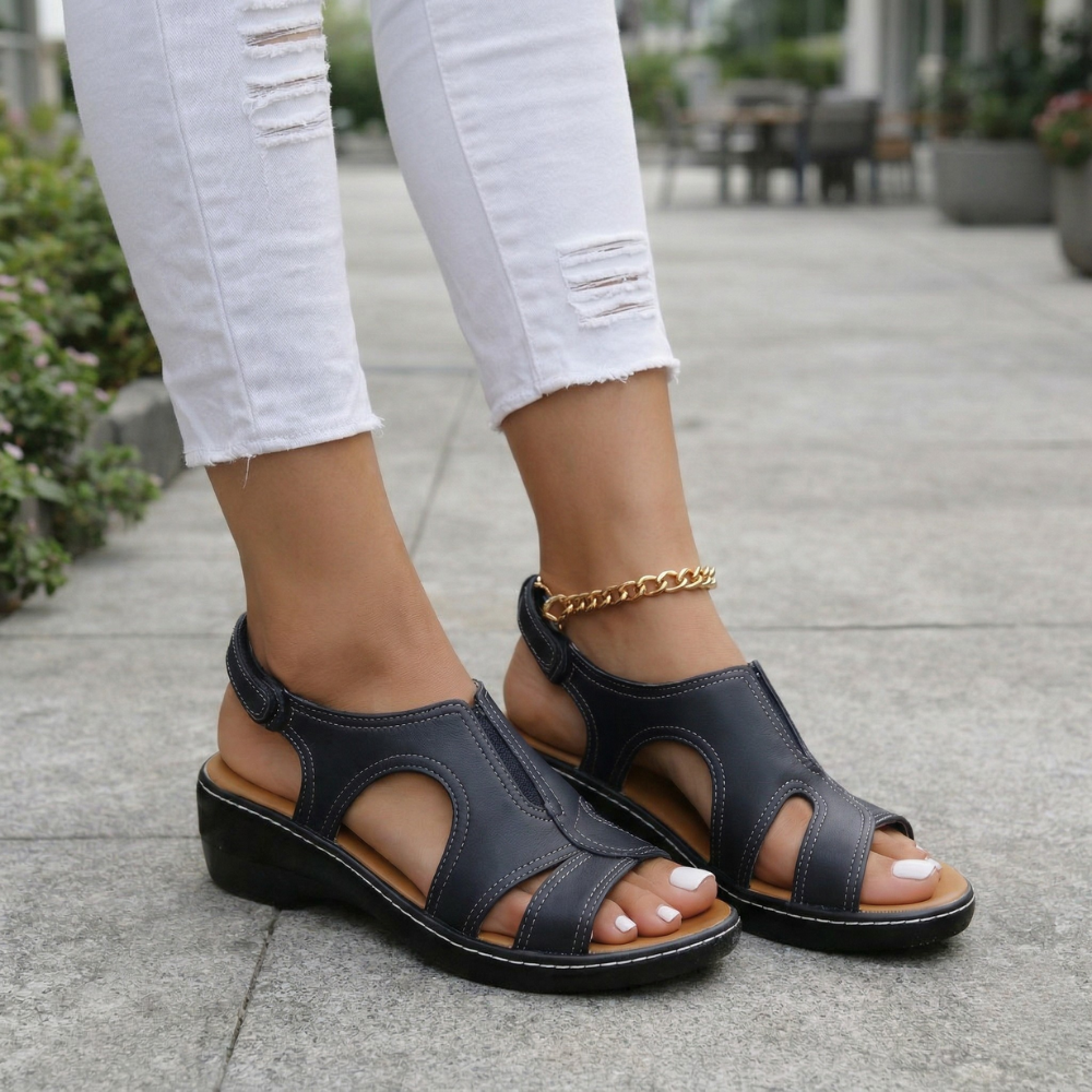 Women's Orthopedic Leather Sandals | Comfortable Arch Support