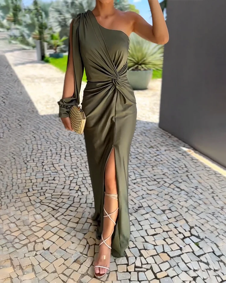 Evening Dress | Women's Elegant Maxi, Side Slit | Formal Style