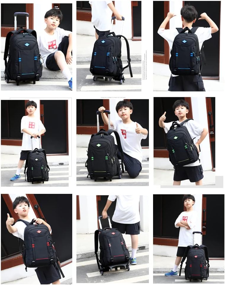 School Rolling Backpack for Boys | Convertible Trolley, 18 Inch