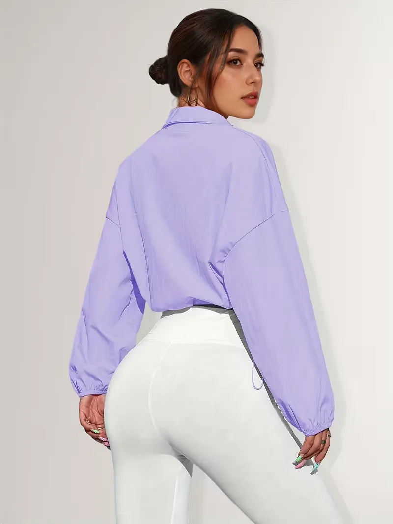 Women's Track Jacket | Oversized Streetwear, Light Blue