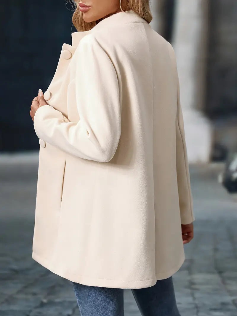 Women Winter Coat Button Closure Long
