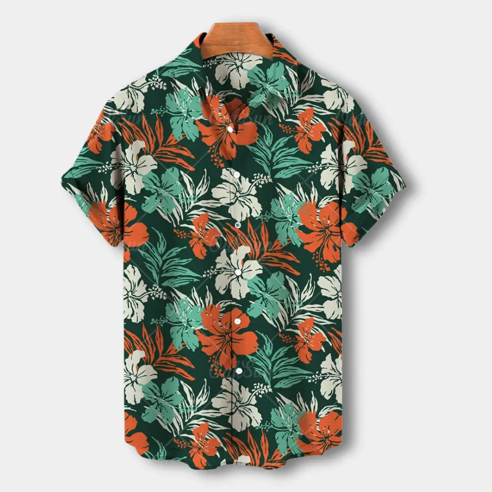 Men’s Summer Shirt | Tropical floral | Short sleeve, casual