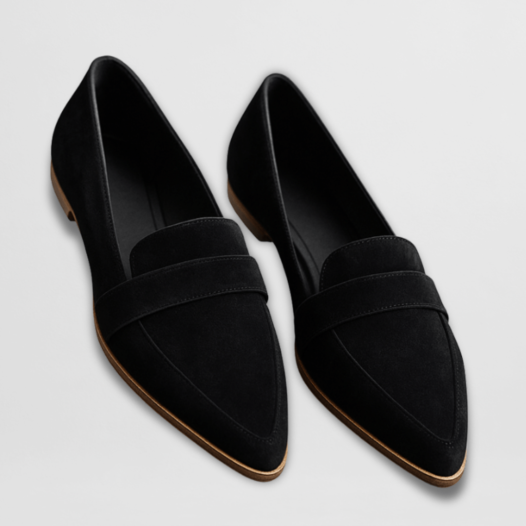 Women suede pointed toe loafers flat slip-on spring shoes