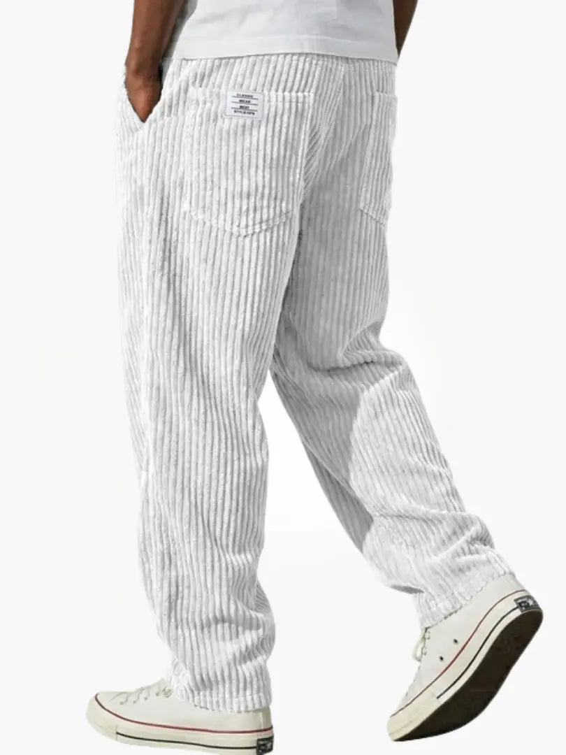 Men corduroy drawstring pants relaxed fit in multiple colours