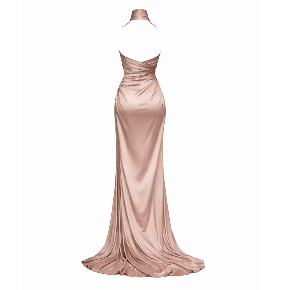 Women's Evening Dress Long Neckline Urban Style