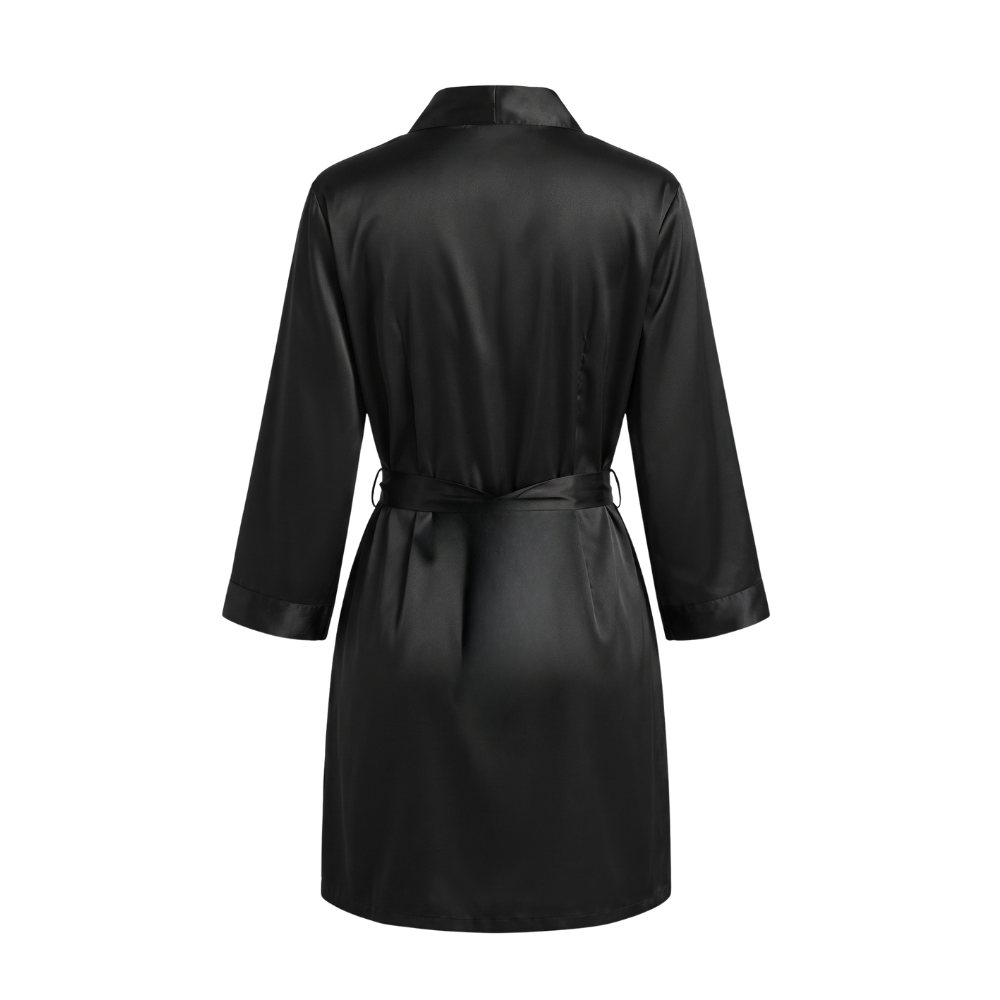 Silk Robe | Noémie | Soft Fabric, Lace Closure