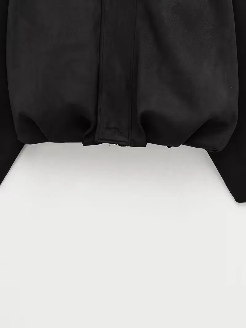 Oversized Bomber Jacket Women | Black, Apricot | Casual Streetwear