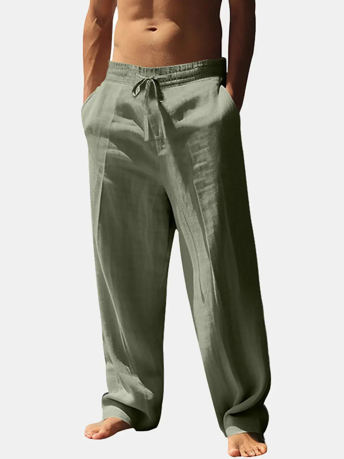 Men's Linen Pants | Relaxed Fit, Elastic Waist | Breathable