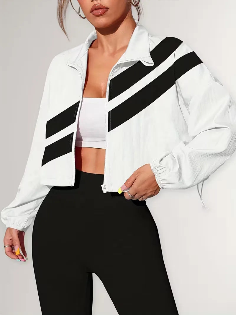 Women's Track Jacket | Oversized Streetwear, Light Blue