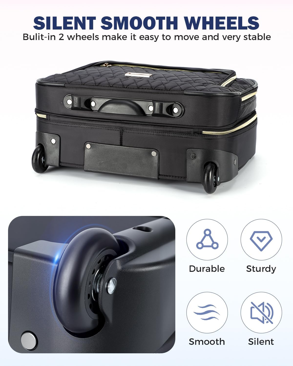 15.6 inch Laptop Rolling Bag | Multiple Compartments, Flight-Approved