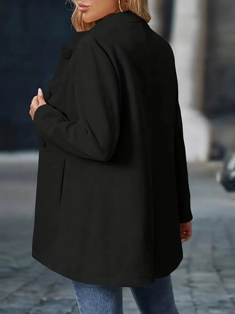 Women Winter Coat Button Closure Long