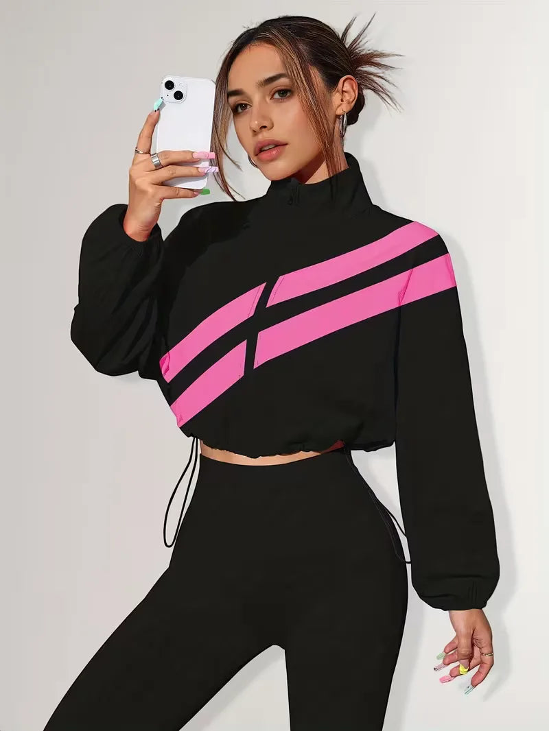 Women's Track Jacket | Oversized Streetwear, Light Blue