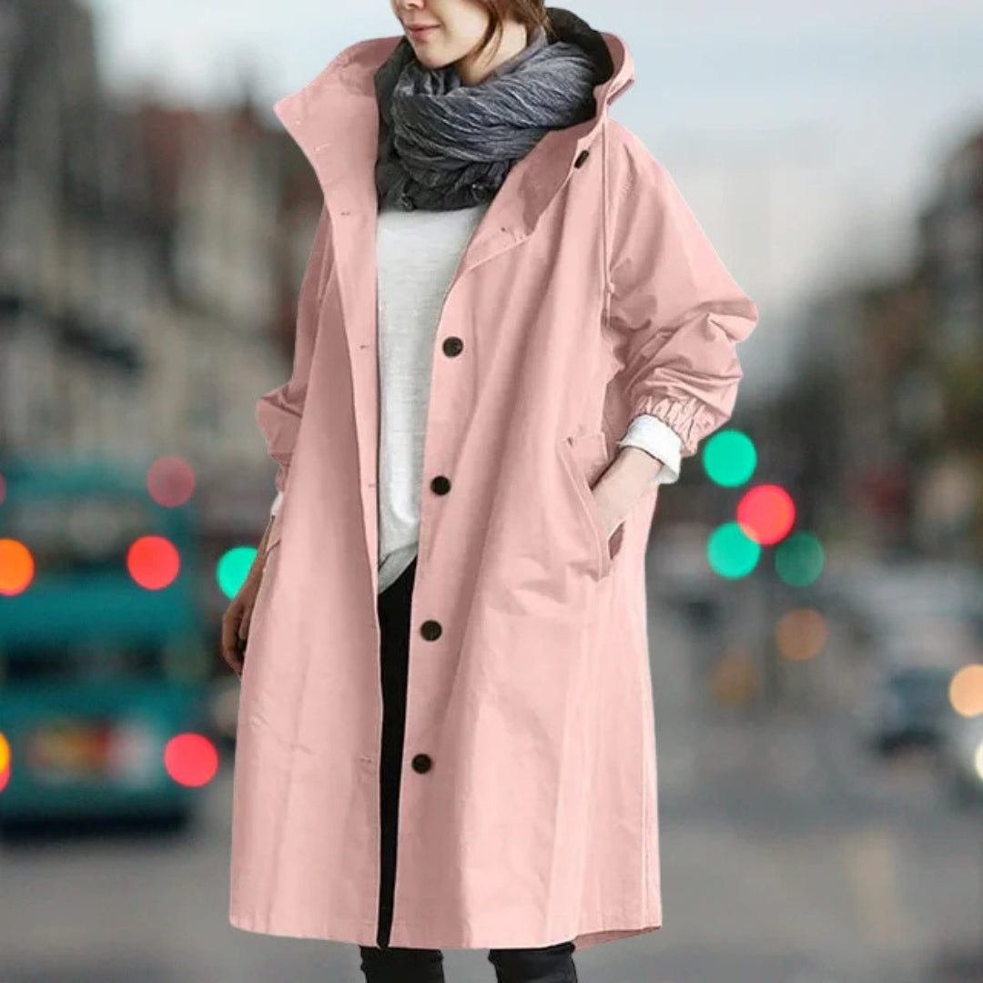 Women's Long Coat | Button Front Streetwear | Versatile Casual