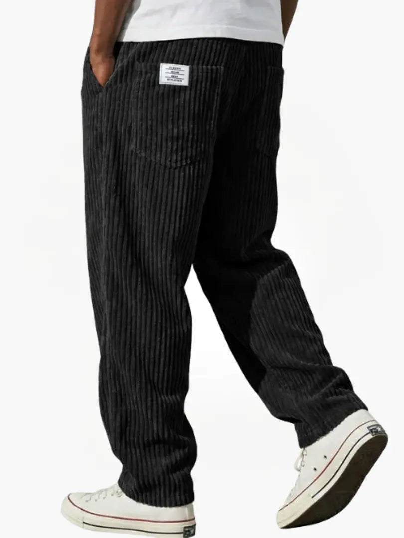 Men corduroy drawstring pants relaxed fit in multiple colours