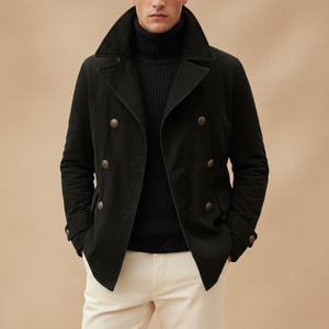 Men's Wool Blend Jacket | Double Breasted, Warm | Large Sizes