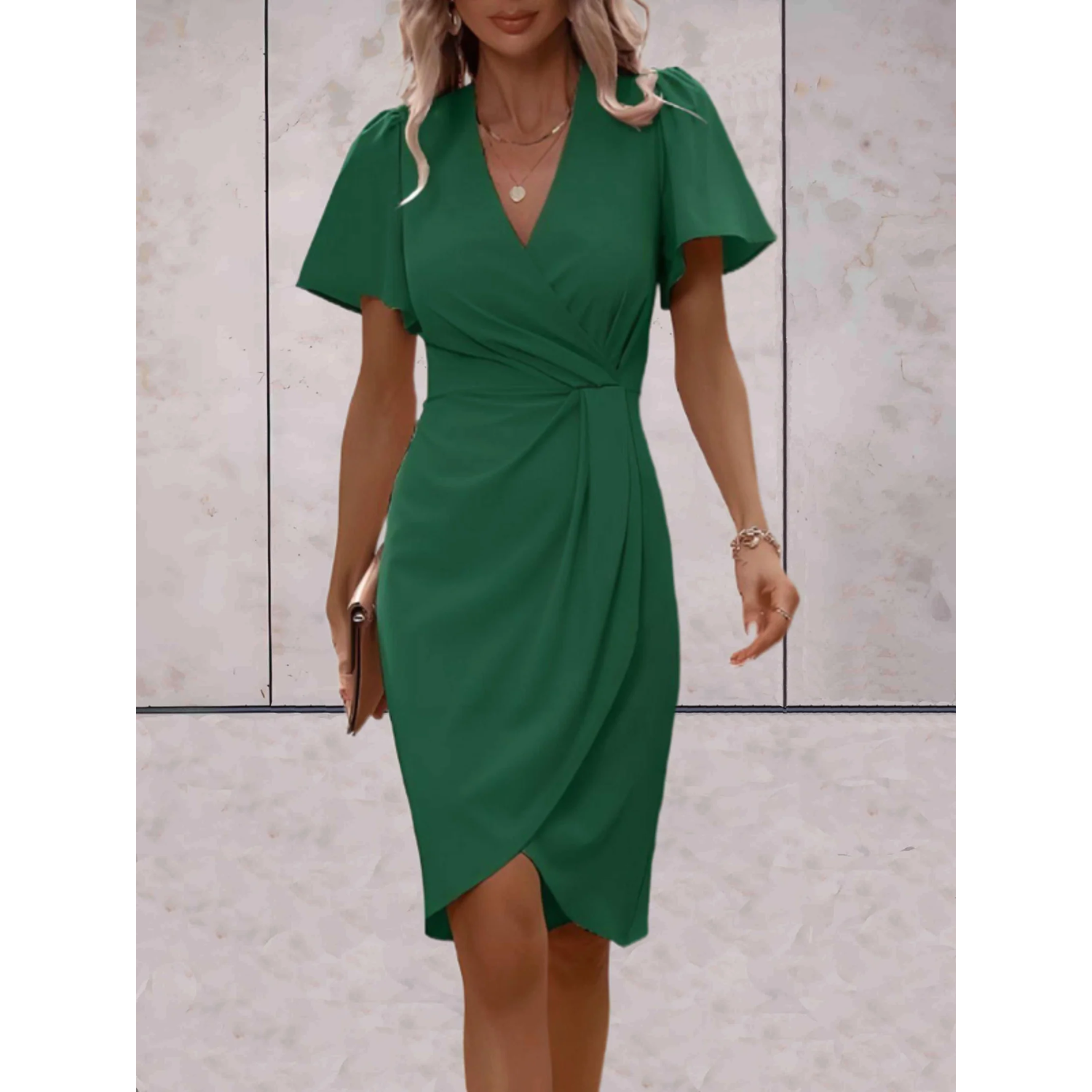 Evening Dress | Women's Elegant Wrap, V-Neck | Evening Style