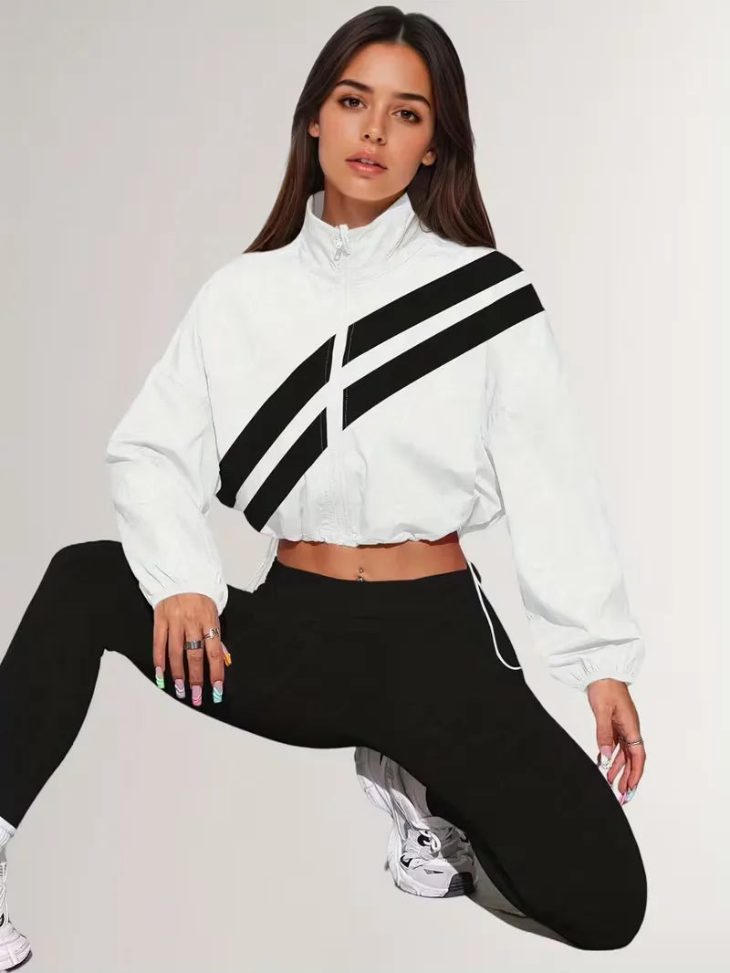 Women's Track Jacket | Oversized Streetwear, Light Blue