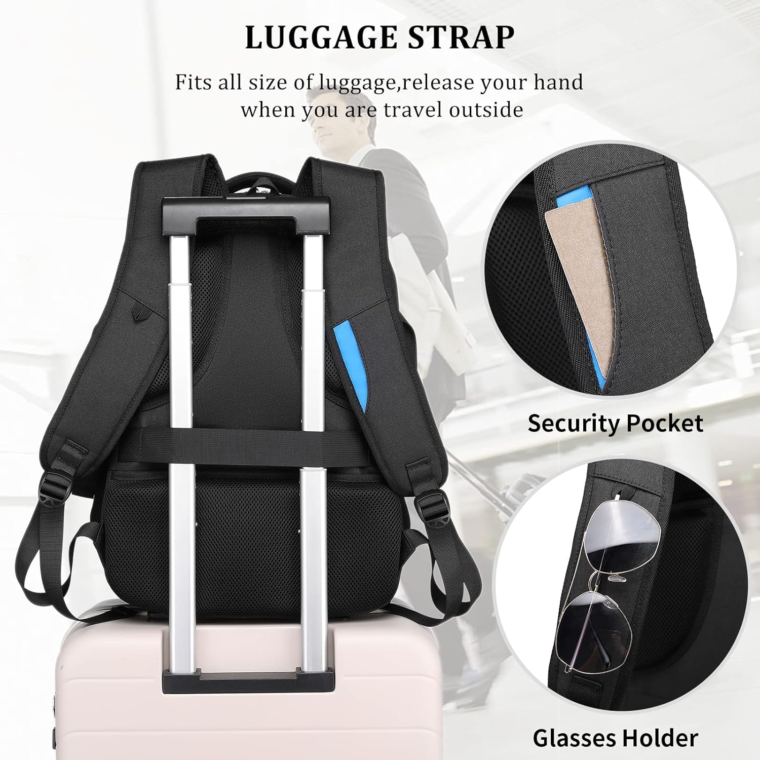 Laptop Backpack | Water-Resistant, USB Port | Travel Bag, Organization Compartments