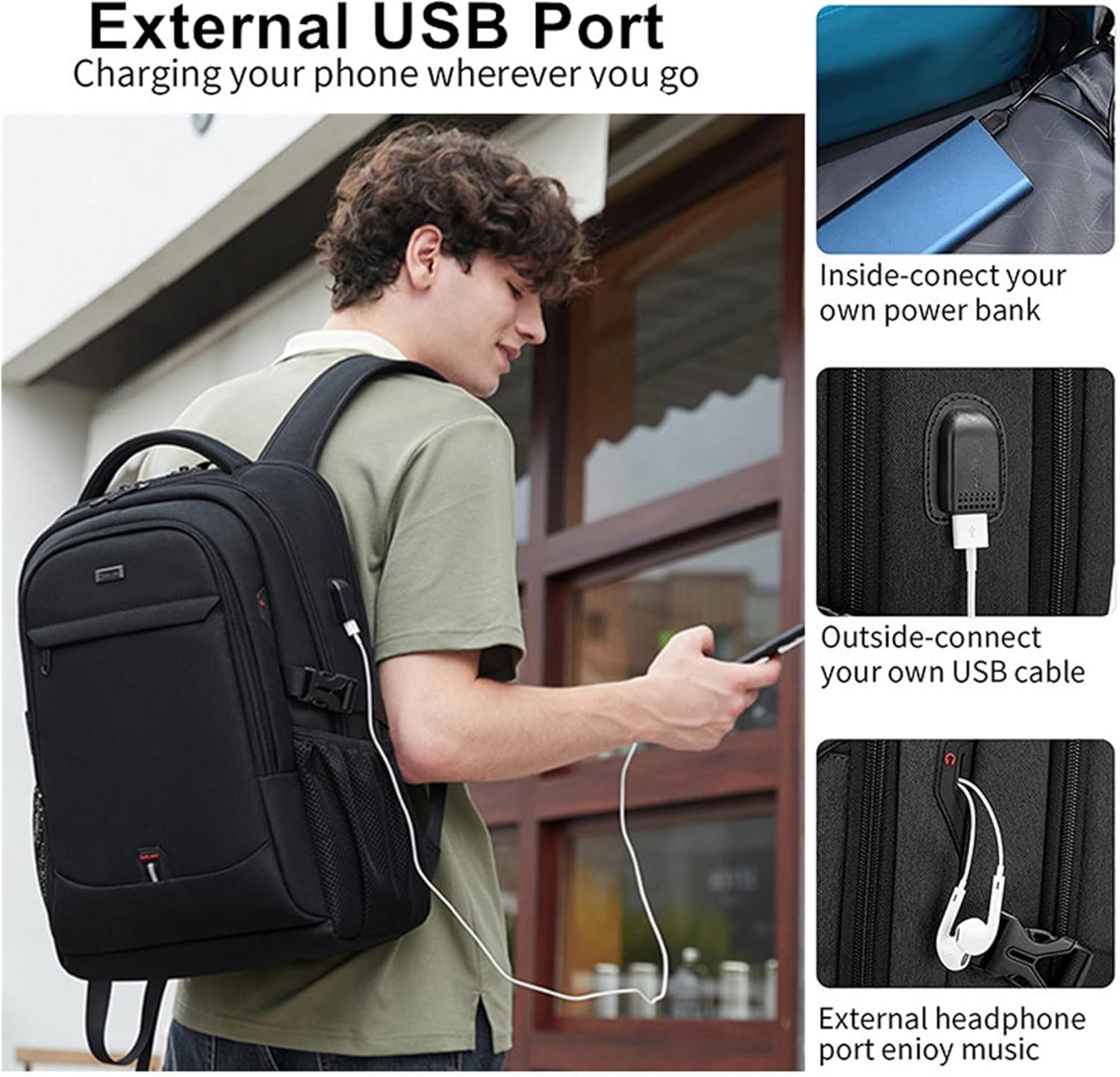 Laptop Backpack | Waterproof, USB Port | Padded Laptop Compartment 15.6