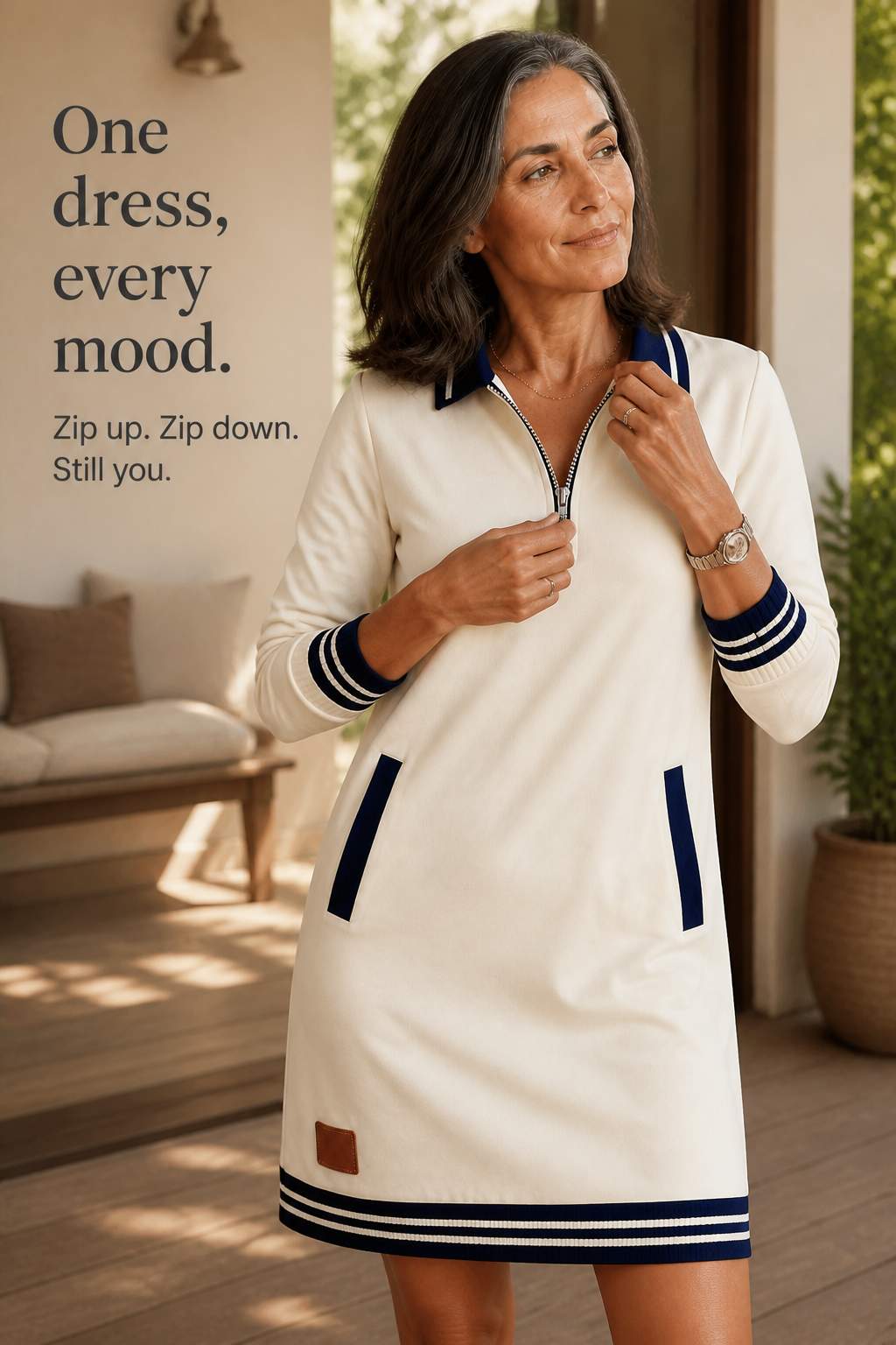 Jumper Dress | Women's Quarter Zip, Sweatshirt Style | Casual Pullover