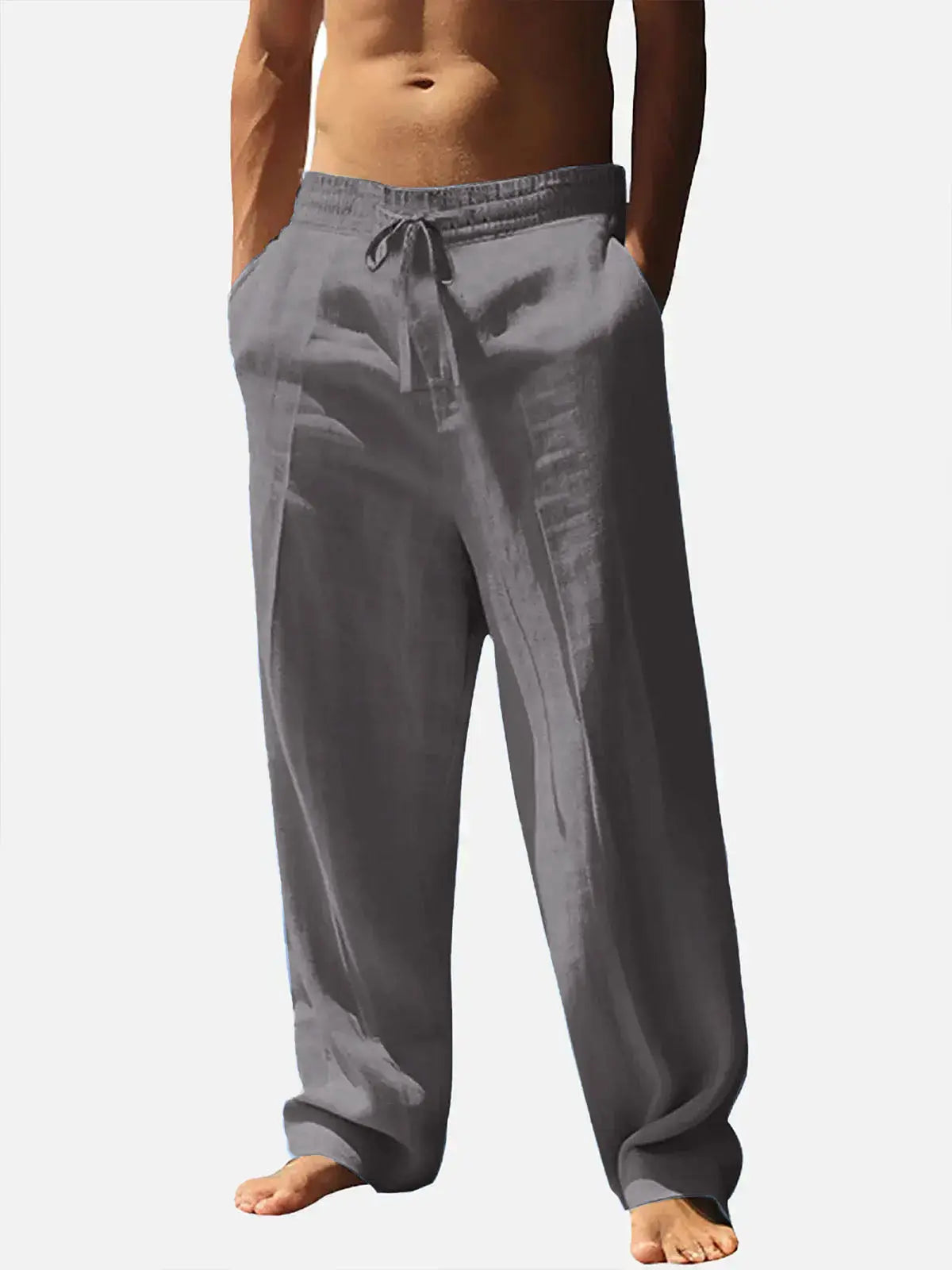 Men's Linen Pants | Relaxed Fit, Elastic Waist | Breathable