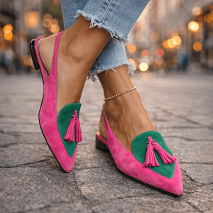 Women’s Slingback Flats | Pointed Toe, Velvet | Elegant Comfortable Shoes
