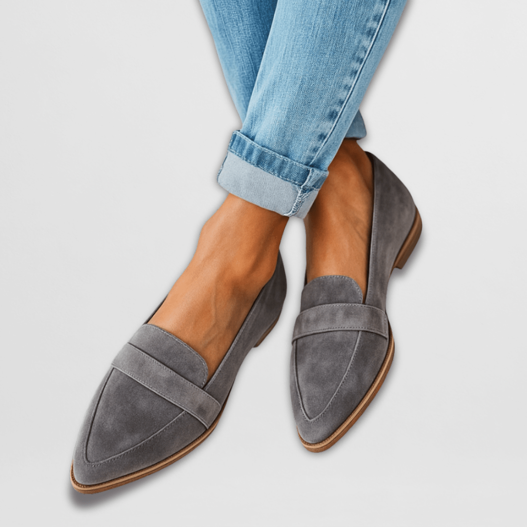 Women suede pointed toe loafers flat slip-on spring shoes