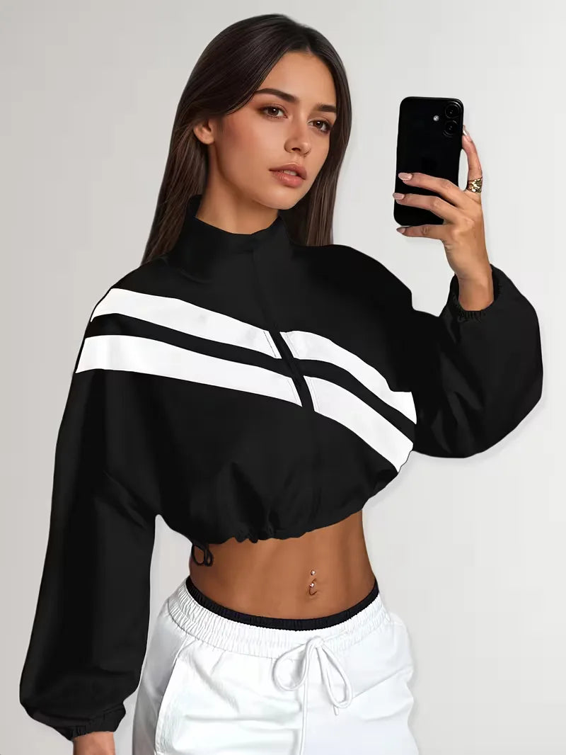 Women's Track Jacket | Oversized Streetwear, Light Blue