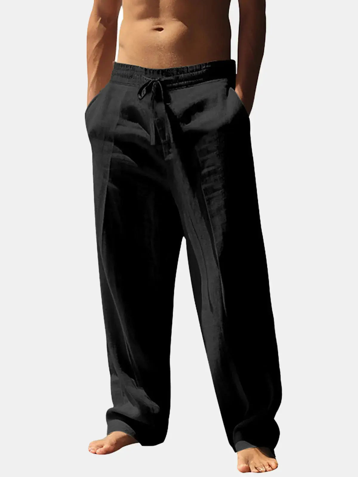 Men's Linen Pants | Relaxed Fit, Elastic Waist | Breathable