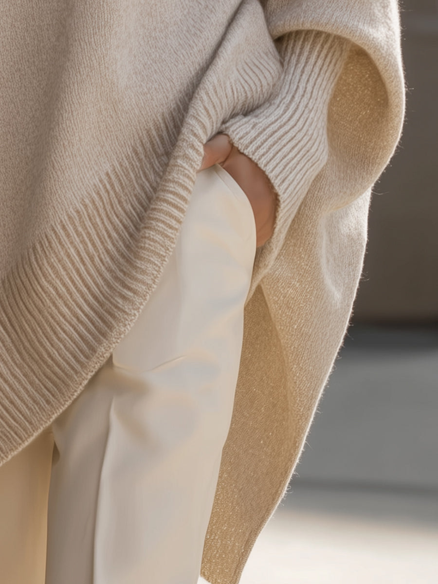 Oversized Knit Poncho Sweater | Women's, Cozy, Warm | Casual Style