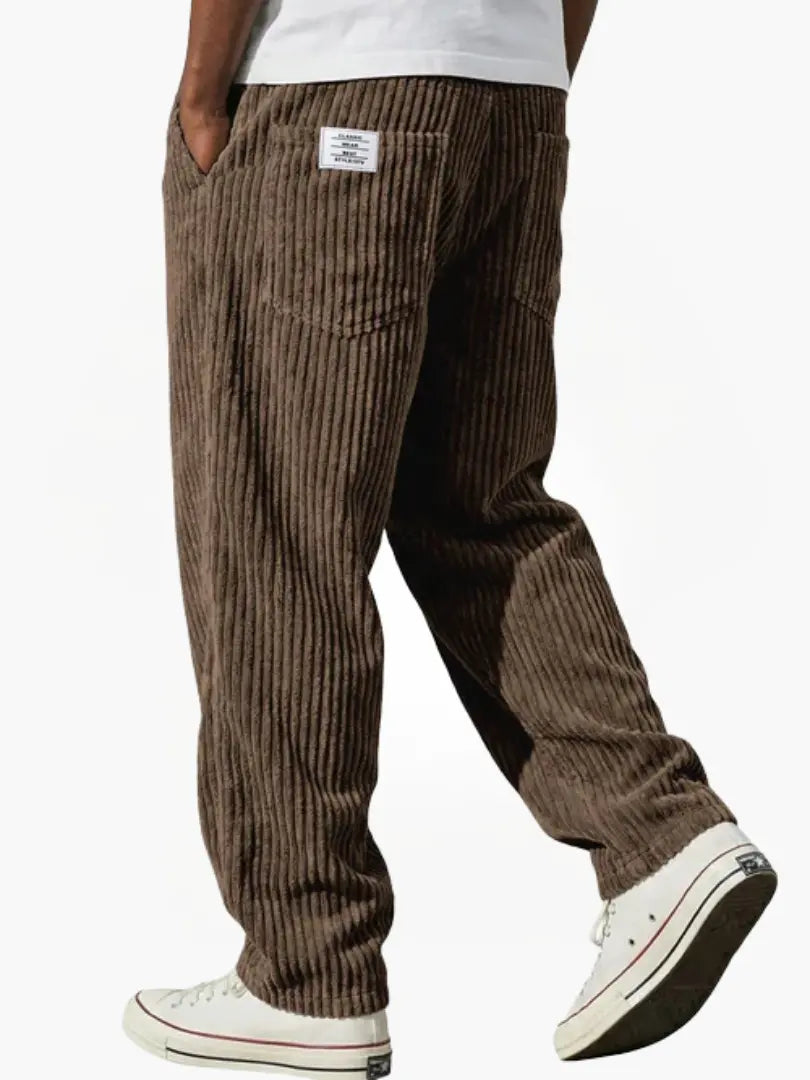 Men corduroy drawstring pants relaxed fit in multiple colours
