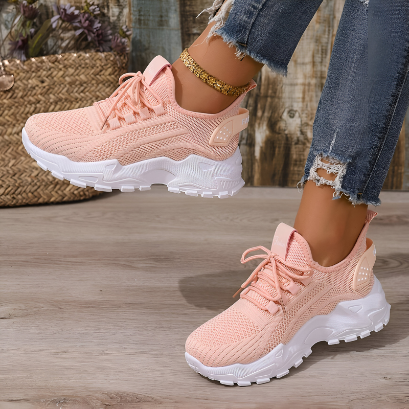 Orthopedic comfort sneakers lightweight breathable knit upper cushioned sole