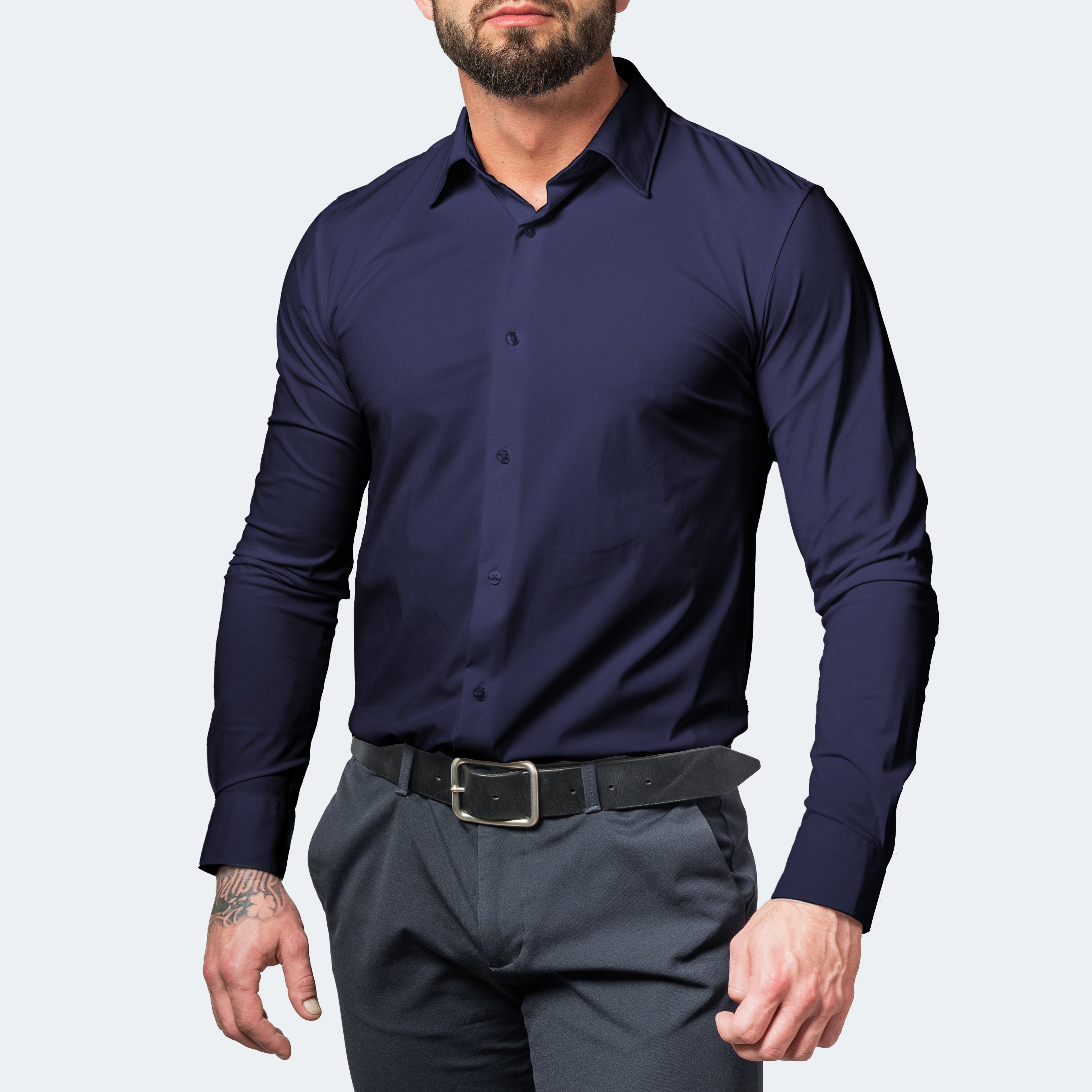 Men's Button-Up Shirt | White, Stretch & Iron-Free