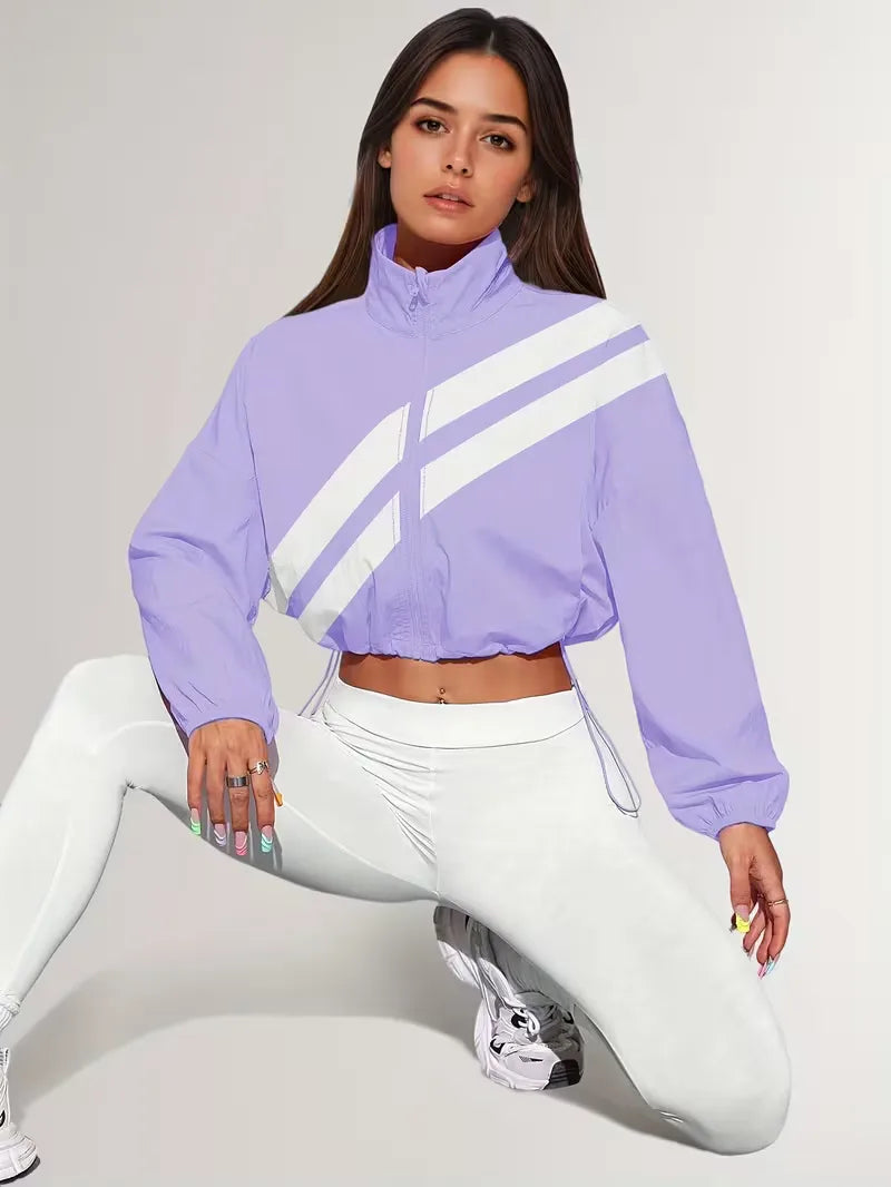 Women's Track Jacket | Oversized Streetwear, Light Blue