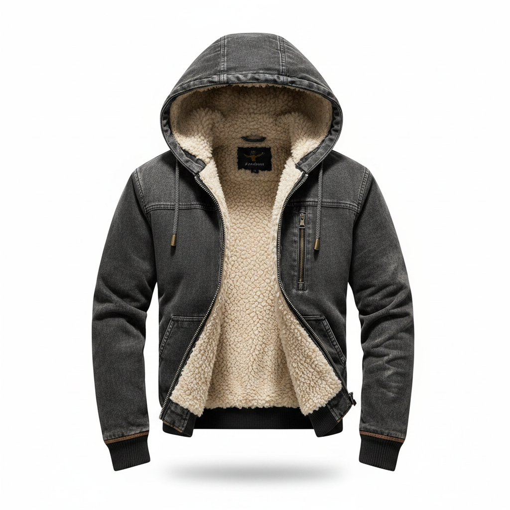 Men's jacket with sherpa lining, vintage style thermal winter jacket