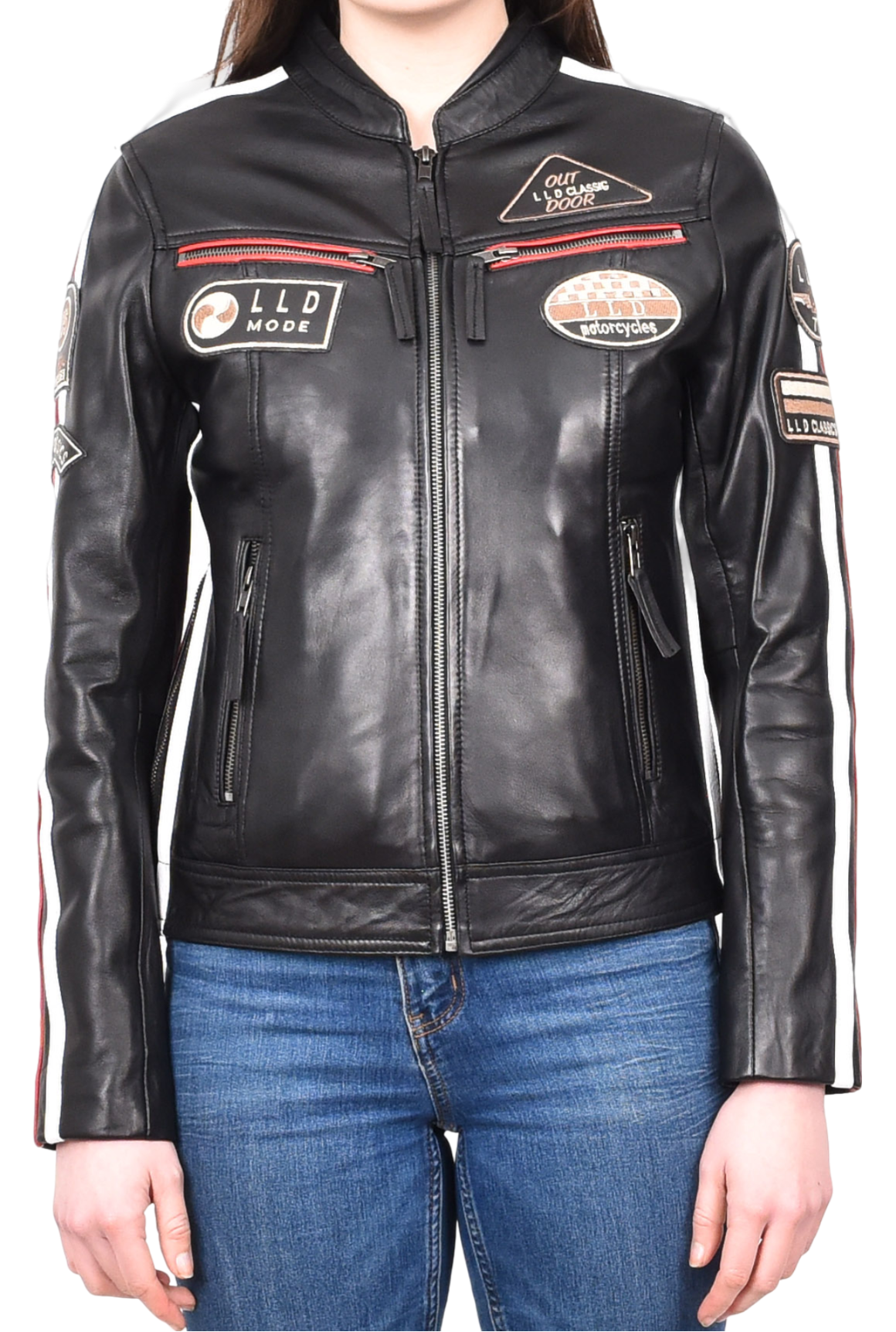 Women's Leather Jacket | Black Motorcycle Biker Style | Cafe Racer Design