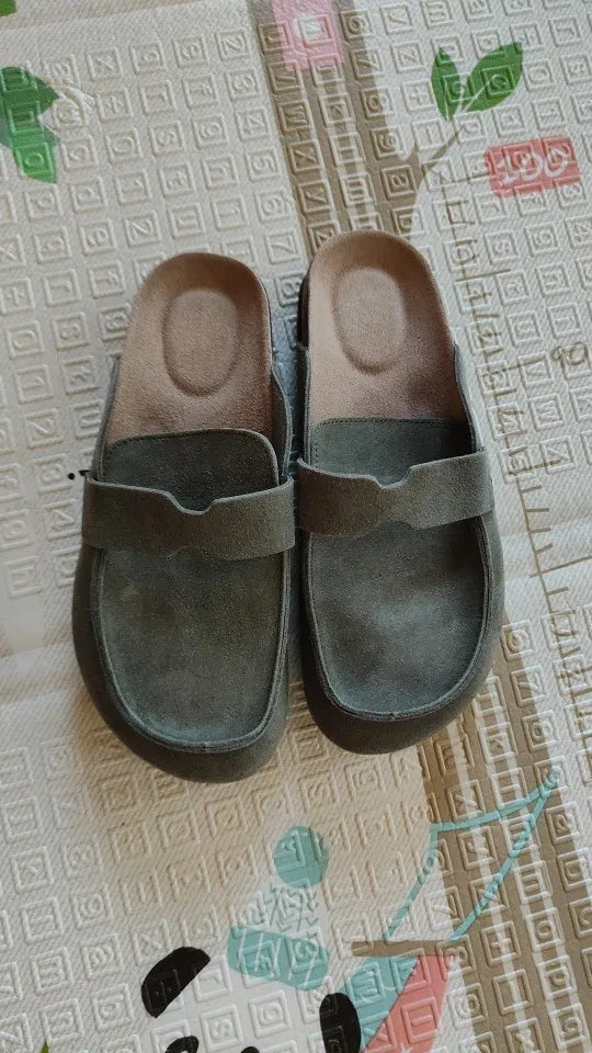 Diabetic Slippers Women | Suede Cork Clogs with Arch Support Non Slip