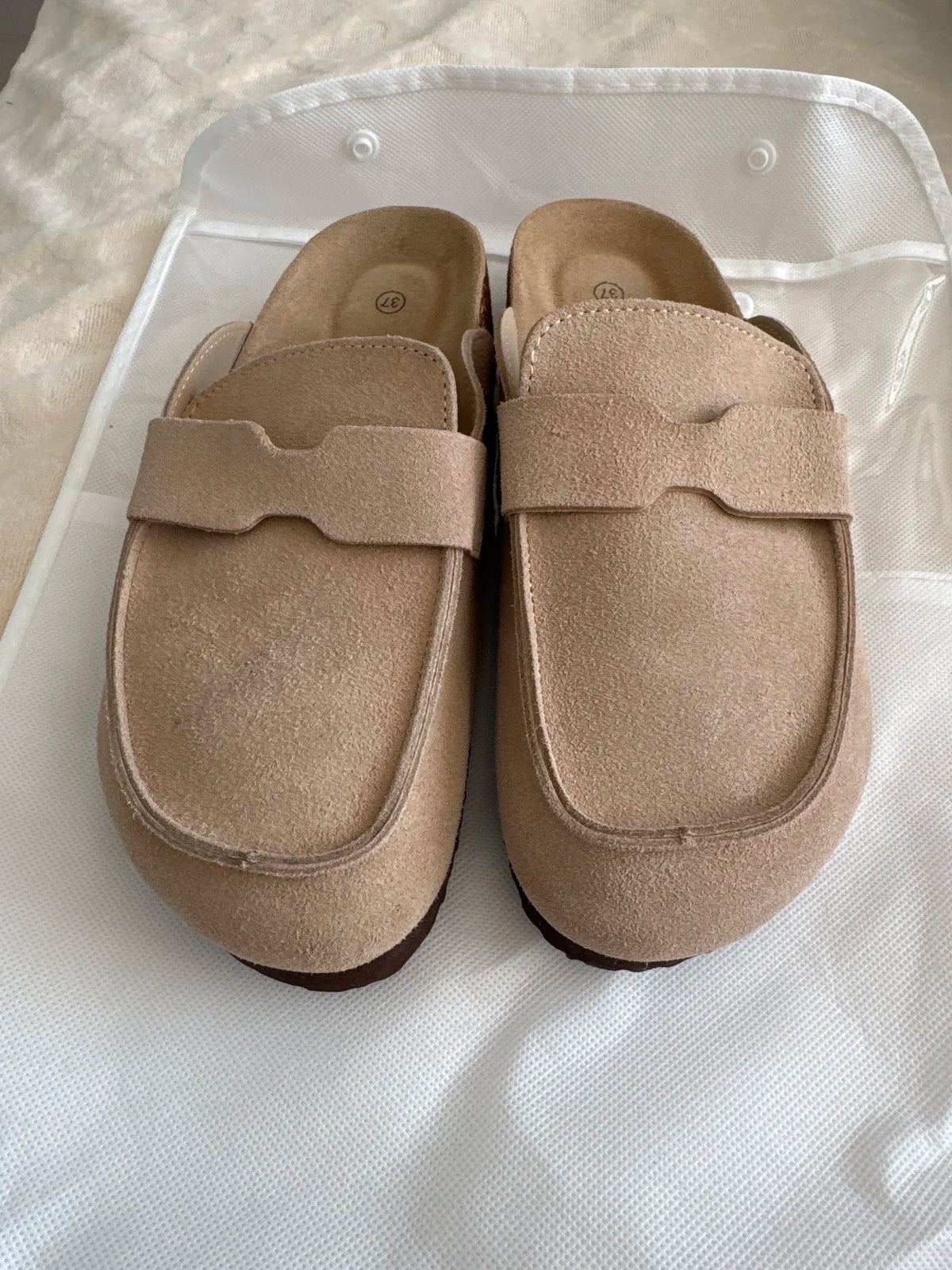 Diabetic Slippers Women | Suede Cork Clogs with Arch Support Non Slip